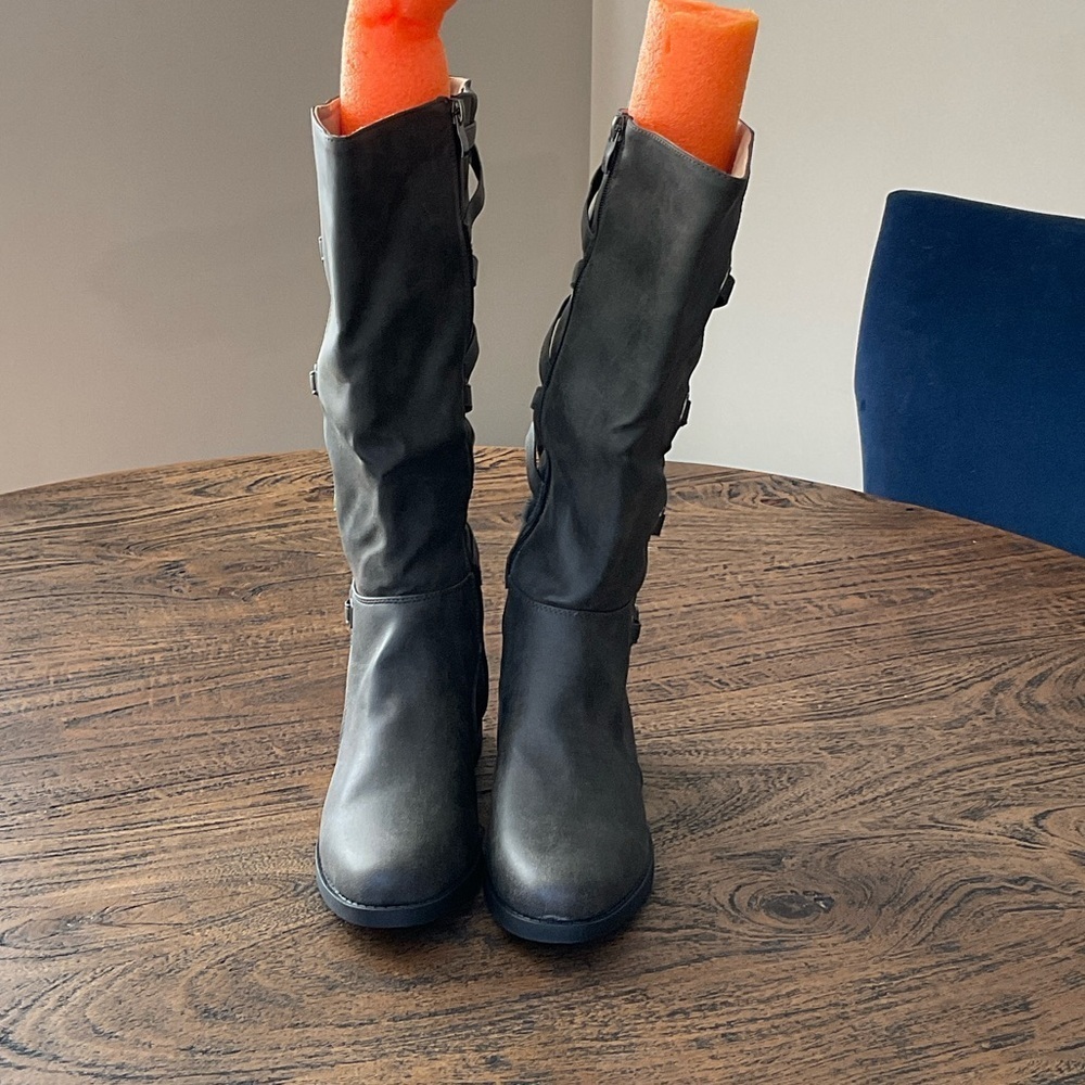 Journee Collection Black Over the Knee Boots